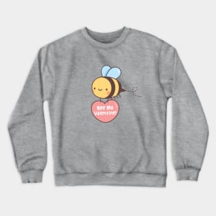 Cute Bee My Valentine Pun Doodle Crewneck Sweatshirt